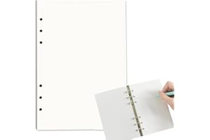 QOWUXHZ 120 Hojas Recambio Agenda A5 Papel De Recambio A5 Con 6 Anillas Hojas De Recambio Papel De Blanco Para Cuadernos Diarios Inserción De Planificador Calendario Scrapbooks
