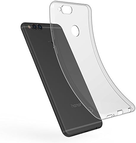 Huawei Honor 7X Case, MaxiPRO® Crystal Clear Transparent Gel Case (Slim Fit) 0.9mm Anti Scratch (Shock Absorbing) Protective Cover Real Tempered Glass - Clear
