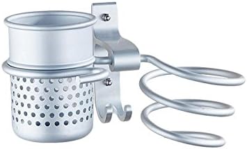 AIQIZI Patent No-Drill Easy Mount Hair Blow Dryer Holder Hair Dryer Organizer Bathroom Wall Suction Type Creative Space Aluminum Makeup Storage Organizer Holder Shelf