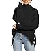 Produktbild Berimaterry Pullover Damen Langarm Rollkragen Einfarbige Strickpullover Frauen Herbst Winter Warm Pulli Knöpfe Unregelmäßig Saum Sweater Knitted Bluse Top