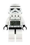 Despertador con luz infantil con figurita de la tropa de asalto de LEGO Star Wars; blanco/negro; plástico; 24 cm de altura; Pantalla LCD; chico chica; oficial