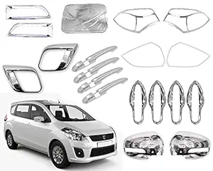 CAR SAAZ Exterior Chrome Accessories Combo Kit for Ertiga Type 1(2012-2014) Set of 19Pcs