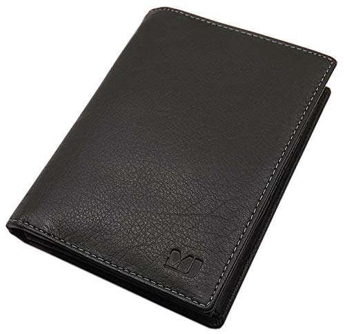 Cuero de búfalo Gran Billetera MJ-Design-Germany (Negro)