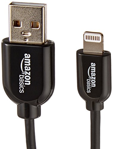 AmazonBasics Ladekabel Lightning auf USB, 1,8m, zertifiziert von Apple, Schwarz - 3