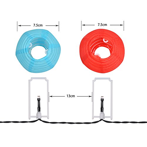 Uping® Solar Lichterkette 20er led Lampion Laterne für Party, Garten, Weihnachten, Halloween, Hochzeit, Beleuchtung Deko in Innen und Außenbereich usw. Wasserdicht 4,5M mehrfarbig - 3