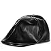 Produktbild URSING Unisex Leder Hip-Hop Kappe Strandmütze Sonnenhut Schirmmütze Sonnenhut Outdoor Urlaub Sonnenschirm Basecap Leder Basecap Baseballkappe Super Coole Lederkappe Damen Herren (Schwarz)