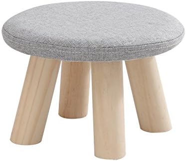 Stool fabric stool home mini shoes stool solid wood stool small chair sofa stool ( Color : Gray )