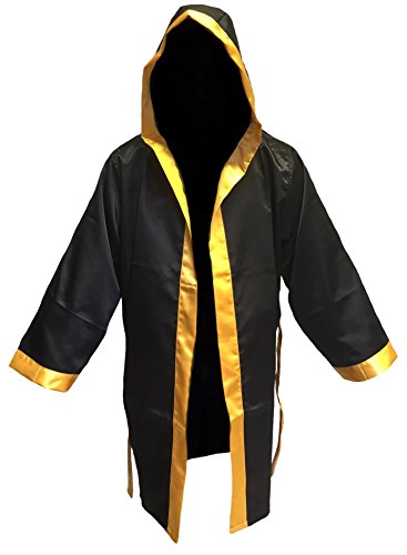 Boxe manteau noir-or taille senior