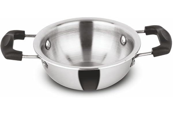 Orange Triply Cute Series Mini KadaiTadka Pan 0.5Ltr,11.5cm Heavy Bottom Induction Friendly 2.5mm Thickness Cool Touch Bakelite Stainless Steel Handle 5Year Warranty