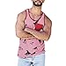 Produktbild ODRD Herren T-Shirts Frühling Sommer Männer gedruckte Sportweste gestreifte Splice große offen-gegabelte männliche Weste Lässige Bluse Top Tanktop Bluse Langarmshirts Tee t Shirts
