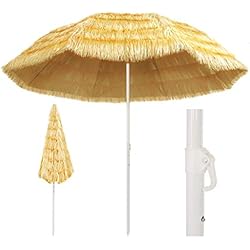 vidaXL Parasol de Plage Naturel 300 cm Style Hawaïen Pare Soleil Terrasse