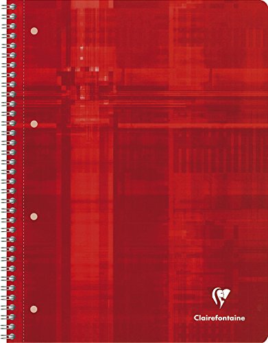 Clairefontaine Collegeblock (mikroperforiert mit Ringbuchlochung farbige Blätter, DIN A4+, 22,5 x 29,7 cm, 120 Blatt, 90g, kariert mit Rahmen) farbig sortiert,5 Stücke - 6