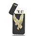 Produktbild QHGstore 3D dreidimensionales Tier geprägtes Muster Doppelbogen gepulstes elektrisches Feuerzeug USB-Gebühr Winddichtes Feuerzeug black & gold adler