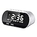 Produktbild C Five Wecker Ladewecker Großer digitaler Doppelalarm Nachttisch ohne Ticken, Doppel-USB-Ladeanschluss Vollbereichs-Dimmer mit Temperaturanzeigefunktion für den Innenbereich,Black