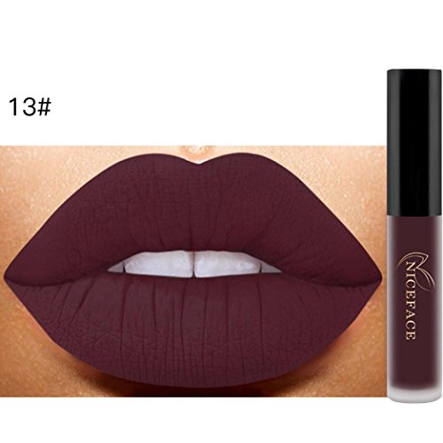 Beliebter Lippenstift, Yogogo Lip Matte Liquid Lipstick Wasserdichte Lip Gloss Make-up (#13)
