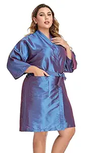 Salon Client Gown Robes Cape, Hair Salon Smock for Clients- Kimono Style (Purple)