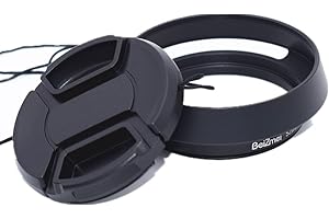 BEIZMEI Gegenlichtblende 52 mm, Universal-Gegenlichtblende für Kamera aus Metall, 52 mm, kompatibel mit allen Marken des Filters mit 52 mm Ø Objektiven + 52 mm Objektivdeckel (für Canon/für Nikon/Sony)