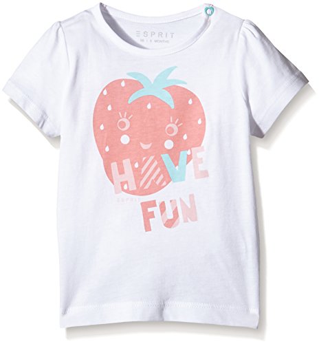ESPRIT Baby-Girls Strawberry T-Shirt, White, 0-3 Years (Manufacturer Size:92)