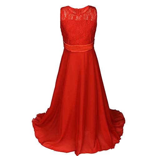 Discoball Fille Mousseline Fleurs Fond Longue Robe - - 10-11 Ans