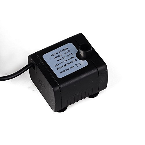 Hedc® Solar Teichpumpe,5W Solar Springbrunnen Solarpumpen Teich Springbrunnen Wasserpumpen für Gartenteich Max. Förderhöhe:60 cm ,380 L/h ,mit 3 Verschiedenen Düse - 7