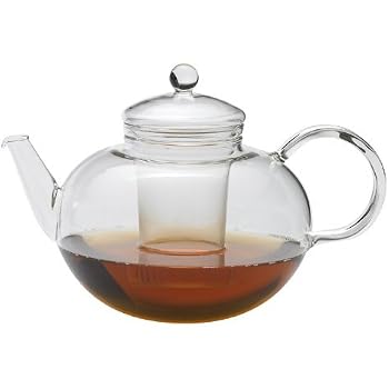 Théière En Verre Transparent Leonardo 2L - Design Rond Moon, Borosilicate Résistant - Idéale Pour Infusions Et Décoration