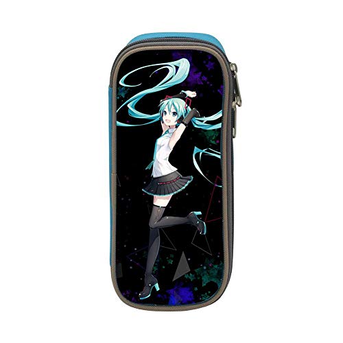 WeERNUO Hatsune Miku Happy Birthday Pen Case Pencil Bag Makeup Pouch Cosmetic Bag Durable Students Stationery