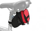 Borsa per Sellino Bicicletta - Impermeabile - Fissaggio Semplice sotto la Sella - Chiusura con Banda in Velcro - Rosso