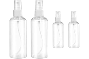 MUUZLL Small Spray Bottle, Spray Bottles, Clear Empty Fine Mist Plastic Mini Travel Bottle Set, Small Refillable Containers, 2 * 50ml, 2 * 100ml(4Pack)