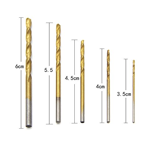 Latinaric 50pcs High Speed Titanium beschichtetes Stahlbohrer Bohrer Set Tools 1/1,5/2/2,5/3mm - 4