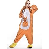 Free Fisher Damen/ Herren Schlafanzug Pyjama, Tier Kostüm, Känguru Gelb, Gr. L (Körpergröße 170-178 CM) -