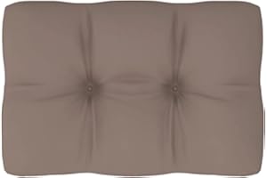 vidaXL Coussin de Palette, Coussin de Siège de Salon, Coussin de Canapé de Jardin, Coussin de Chaise Extérieur, Taupe 60x40x12 cm Tissu