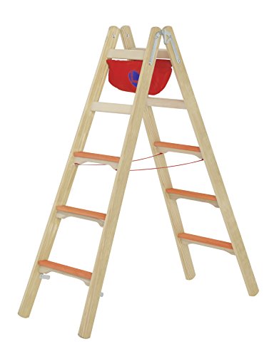 HYMER Holz-Tiefsprossenstehleiter, 2 x 5 Sprossen, 7149010