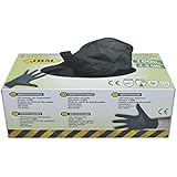 JBM 52682 Caja de 100 guantes de nitrilo, color negro, 4,5 mm, talla L