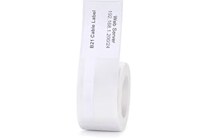 MOKERLINK Nastro adesivo adesivo per stampante B21/B1 Maker, per stampante termica autoadesiva, impermeabile, antistrappo per cavi (bianco cavo)