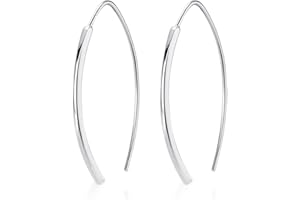SLUYNZ 925 Plata Esterlina Barra Pendientes Colgantes para Mujeres Chicas Adolescentes Alambre Roscadora Pendientes Esperanza Abierta Aretes