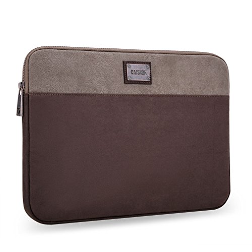 CAISON Wildleder Klassisch Komfort Laptop Hülse Notebook Computer Schutzhülle Tasche für 10″ 10.1″ 12″ Convertible Laptop Chromebook / Apple 12″ MacBook / 10.8″ Microsoft Surface 3 (Braun) - 2