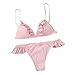 Produktbild Damen Bikini-Set Internet Push-Up Gepolsterte BH Beach Halter Bikini Set (XL, rosa)