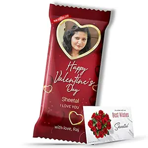 Katha Chocolates Valentines Day Gift, Personalized Chocolate Large Bar + Label - Specially for Your Love, Girlfriend, Boyfriend, Husband, Wife, Mother, Father, Grandparents (100g)