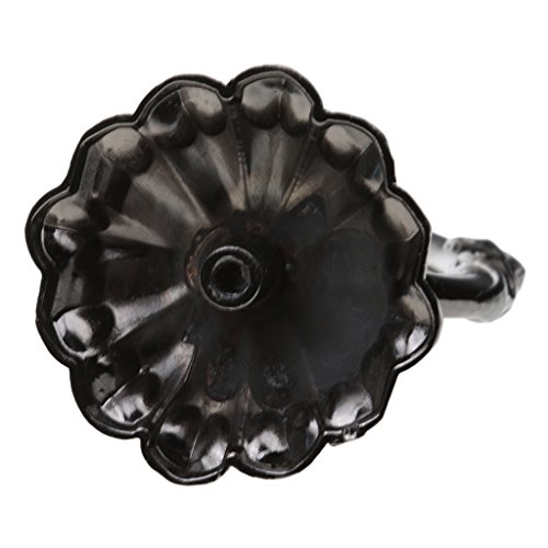MagiDeal Vintage Blumen Design , Retro Raffhalter Raffbügel für Vorhänge Gardine Wohnzimmer Deko – Schwarz - 4