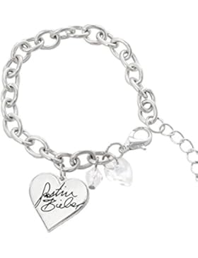 Justin Bieber Belieber Signature Heart Charm Bracelet