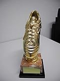 Größe ca. 30 cm Goldener Fußballschuh Trophy auf Marmorsockel, Höhe: ca. 27 cm