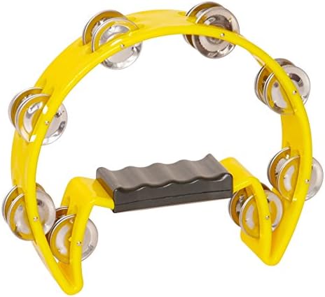 X8 DrumsX8-TAMB-CR-Y Crescent Tambourine, Yellow, 16 Jingles