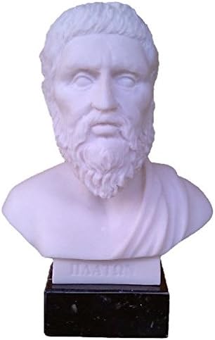 Plato Bust Statue with Greek Marble Base