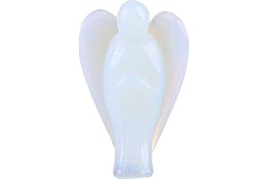 PINSOFY Kristall Heilstein, Heilender Sorgenstein Opal Engel Kristall, Engel Figur Statue Aura Reinigung für Yoga Meditation Zen