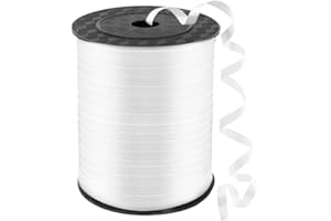 CHJENYI Nastro Pacchi Regalo, 450m/500 yards Nastri per Artigianato Natale Decorazioni,per decorare, abbellire pacchetti di Natale e pacchi regalo in ogni occasione (bianco)