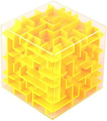 3D Puzzles Maze Magic Box Labyrinth Rolling 3D Magical Decompression Toys Puzzle Game For Children and Adult By Pauline (Yellow)