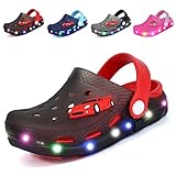 led trafo 24v dimmbar Innenmaterial: Textil Nishiguang Kinder LED Clogs Flash beleuchtete Nette Gartenschuhe Strand Sandalen Sommer Slip-On atmungsaktiv Slipper für Jungen/Mädchen Schwarz und Rot 24