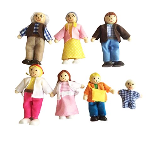 Butterbee Cottage Children's Wooden Dolls House with Furniture & 7 Dolls, Complete Sweetbee Accessories Set