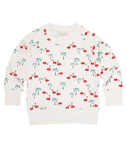 Sense Organics Baby Girls' All Over Print Sweatshirt White Weiß (RFD + Flamigo AOP 887002) 6-9 Months