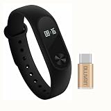 Xiaomi Mi Band 2 Ollivan Mi Modelo Nuevo del Pulsera del Monitor de Actividad Bluetooth 4.0 Android 4.4 iOS 7.0 o más(negro)